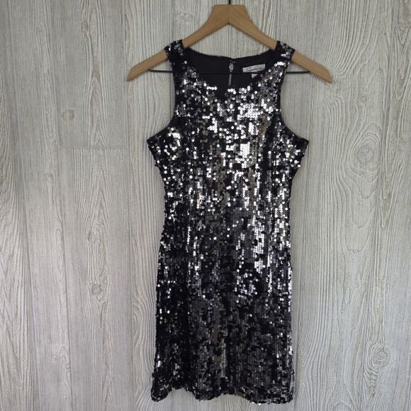 Speechless Teen Juniors Size 3 Black Silver Sequin Party Sleeveless Dress - Picture 9 of 10